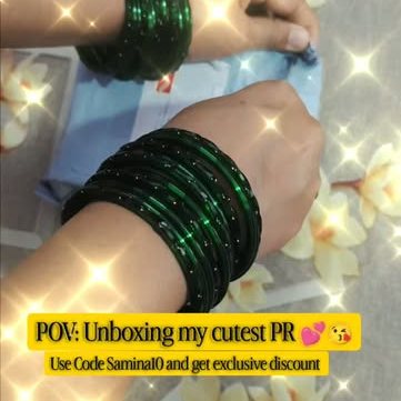 Green glass bangles unboxed